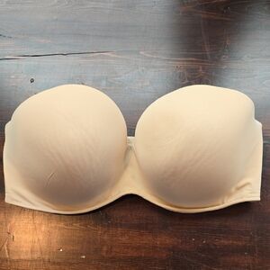 Cacique Cream Bras with Molded Cups and Seamless Strapless